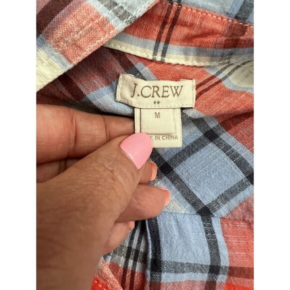 JCREW FACTORY Plaid Tunic Size Medium Multicolored Lightweight Pullover - Picture 7 of 9